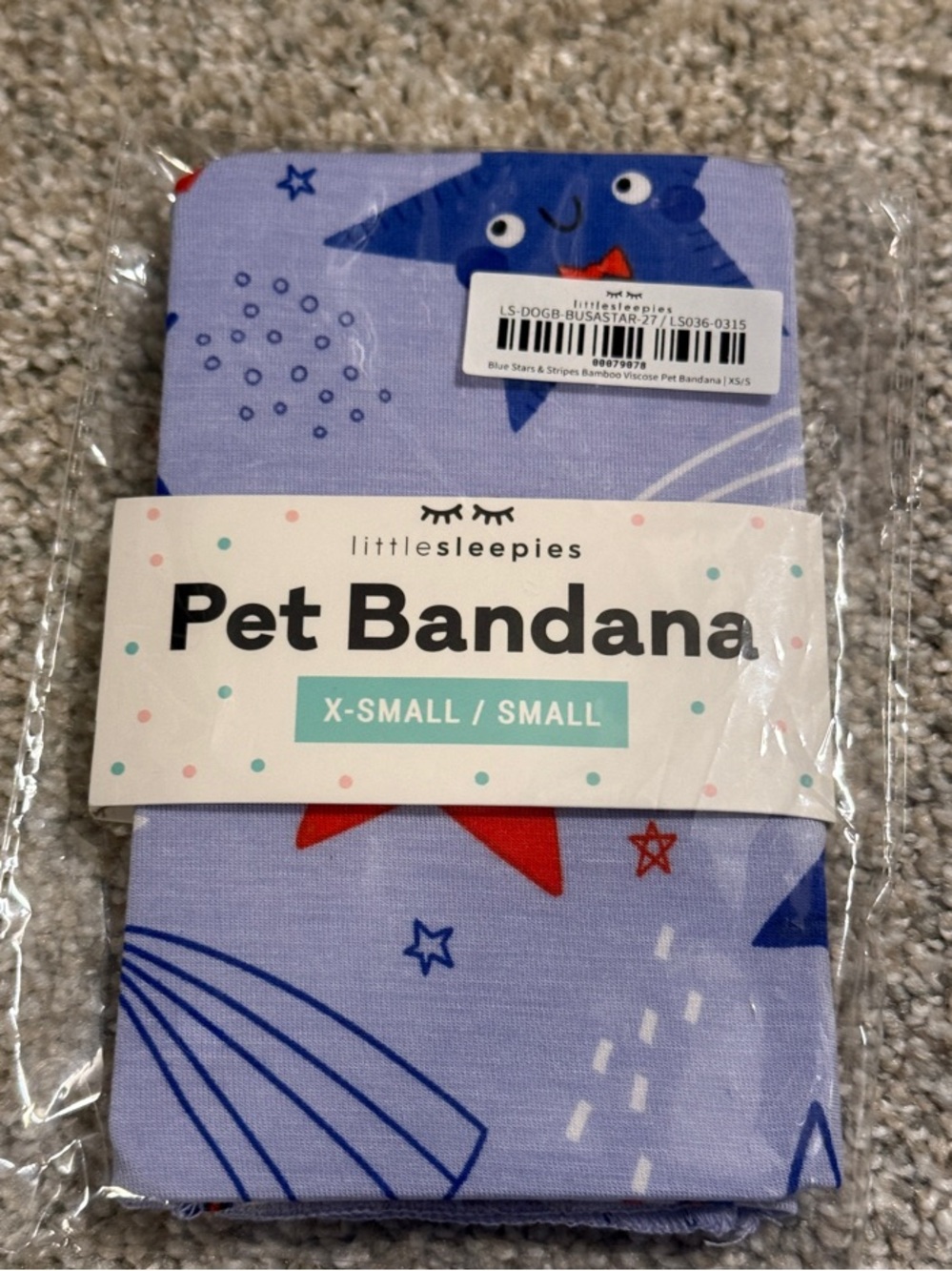 Little Sleepies Pet Bandana Fourth of July print
